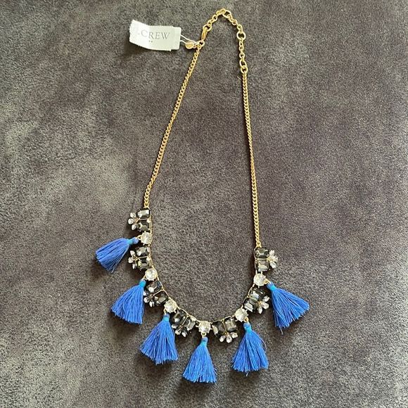J. Crew Jewelry - J. Crew Rhinestone Pom Pom Statement Necklace